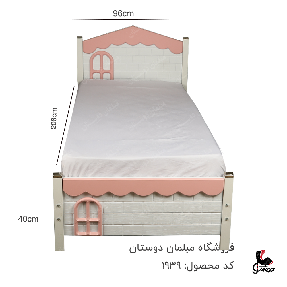 تخت خواب تکنفره کلبه ای کد 1939